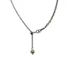 XL78 Nuevo Estilo Dulce Fresco de Nicho Cadena de Perlas Telescópica de Plata S925 para Mujer ins Hip-hop de Moda Cadena para la Clavícula de Costura