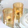 Portavelas de Vidrio Transparente Redondo de Alta Gama Taza para Velas DIY Velas Aromáticas de Colores Recipiente Decoración para Bar Restaurante