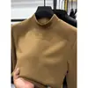 Capa base térmica de cuello alto para hombre, Otoño e Invierno, Engrosada, Cálida, Forro polar de doble cara, Sudadera interior con doble solapa, Camiseta de manga larga para hombre