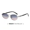 Gafas de Sol Redondas de Marco Pequeño que Cambian de Color de Nuevo Estilo, Gafas de Sol de Alta Gama para Mujeres Europeas y Americanas, Gafas de Sol Metálicas Retro para Rostro Pequeño