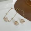 Novo Ano Buming Coelho de Jade Colar Pulseira Brincos de Prata S925 Design Estilo Chinês Joias Retrô B075X