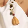 Pingente de Bolsa de Frutas de Planta Natural Estilo Floresta Chaveiro de Sementes de Bodhi Chinês Novo Retro Acessório de Bolsa Literário de Nicho