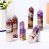 Amatista Ágata Natural Prisma Hexagonal Piedra Cruda Pulida Prisma Hexagonal de Punta Única Columna de Ágata Morado Adorno de Escritorio Venta Directa de Fábrica