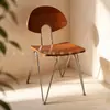 Sillas de Comedor Transfronterizas, Muebles de Restaurante de Moda, Taburetes de Panel de Metal de Hierro Estilo Vintage, Sillas Simples con Funda Suave