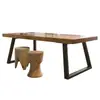 Escritorio de madera maciza, combinación simple, escritorio moderno minimalista para computadora en casa, mesa larga de tamaño pequeño para sala de estar, mesa de conferencias, mesa de comedor