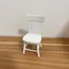 Juguete de comida para casa de muñecas en miniatura diy blanco mini 1/12 modelo de escena de muebles juego de sillas de madera accesorios de mesa de comedor