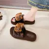 Kt cat zapatillas de felpa con estampado de leopardo, pelaje grueso, para mujer, para exteriores, cálidas, otoño e invierno, hogar, dormitorio, interior, de una tira, zapatillas de algodón