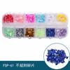 Novas Lantejoulas para Nail Art 12 Caixas Material DIY para Unhas Joias para Nail Art Borboleta Trevo de Quatro Folhas Chama Estrela de Cinco Pontas
