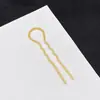 Horquilla para el cabello de onda en forma de U de cabeza grande DIY accesorios para el cabello de ropa china antigua paso sacudir horquilla chapado por electroforesis accesorios para el tocado de onda de dos dientes