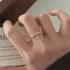 Anillo de Plata de Ley S925 Curva de Ola para Mujer, Estilo Básico, Diseño de Nicho, Apilable, Superficie Lisa, Banda Plana Ultradelgada, Anillo para Dedo Índice