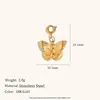 Estilo Cruzado Europeo y Americano Ins Golondrina Cola de Pez Corazón Personalizado Mariposa Colgante Acero Inoxidable Chapado en Oro de 18K Accesorio Colgante Pequeño para Mujer