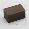 Yabin Madera Maciza Nogal Negro Gemelos Caja de Madera Set de Regalo para Hombres, Gemelos Rectangulares y Botones de Puño Set de Caja de Regalo Almacenamiento