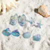 Aretes Europeos y Americanos Transfronterizos Frescos y Dulces Viento de Playa Estrella de Mar Concha Acrílico Viento Vacacional Pendientes con Colgante de Caracola