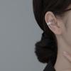 Nalan s925 Prata Clipe de Orelha Feminino Linha de Onda de Diamante Completo Clipe de Orelha Sem Furos de Orelha Clipe de Osso de Orelha Camada Dupla Jóias G8118