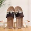Chinelo de Casa para Casal Verão Chinelo de Linho Sola Grossa para Piso de Madeira Atacado Sandálias Chinelos Outlet de Fábrica Masculino e Feminino