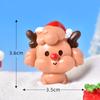 Dibujo animado navideño animal cerdo muñeco de nieve árbol de Navidad pato adorable micropaisaje árbol de Navidad adornos de nieve accesorios de bola de cristal