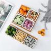 Prato Quadrado Simples de Cerâmica para Lanche, Prato para Molho, Prato para Frutas, Prato para Tempero Doméstico, Molho, Mini Acompanhamento
