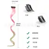 Aplique de Cabelo Longo Cacheado Estilo Europeu e Americano Transfronteiriço para Mulheres, Aplique de Extensão de Cabelo de Uma Peça com Presilha, Aplique de Cabelo Sintético Tingido Cor Degradê Pendurado na Orelha