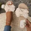 Nuevas Zapatillas Ligeras Antideslizantes de Suela Plana para Interiores, Sandalias Cómodas de Lino, Mocasines de Verano con Lazo, Casual
