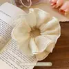 Goma para el pelo de alta gama estilo coreano para mujer, scrunchie con lazo de encaje, cuerda para moño de pelo linda, accesorio para el pelo versátil