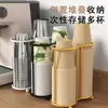 Estante de Almacenamiento para Vasos de Papel de Escritorio Dispensador de Agua para el Hogar Barra Tienda de Té con Leche Café Portavasos Desechables Estante de Almacenamiento