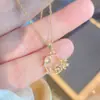 Collar de Acero de Titanio con Circonita Incrustada de Diamantes Estilo Hada de Lujo Ligero para Mujer, Cadena Versátil y Exquisita para la Clavícula, Regalo para Novia