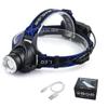 Farol de indução T6 transfronteiriço longa duração luz forte recarregável bateria de lítio luz LED de pesca luz para andar farol de pesca noturna