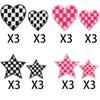 Xiao Tian Preto e Branco Xadrez Amor Bordado Pano Adesivo Bolsa Xadrez Decorativo Estrela de Cinco Pontas Patch Computador Bordado Patch