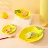 Vajilla de Limón Linda de Dibujos Animados Personalizada para Uso en el Hogar, Platos de Fruta Cerámicos Creativos de Alto Valor, Tazones y Platos para Ensalada y Postre