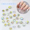 Popular online popular arte de unhas Cor Mágica Pilha de Cristal Acabamento Diamantado super brilhante coração torto retangular incrustado Pérola decorações de unhas