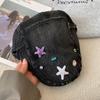 Boina de Mezclilla Lavada Nueva de Primavera y Verano Estilo Coreano Versátil para Cara Grande Mostrar Cara Pequeña Gorra Retro Pequeña Adelantada