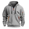 Ropa Deportiva Casual Transfronteriza para Hombre Sudadera Pulóver para Hombre con Múltiples Cremalleras en Bolsillo del Brazo Top de Moda con Capucha Stock Disponible