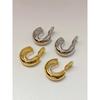 Aretes de Alta Gama, Aretes de Clip de Disco de Espiral Antimosquitos, Aretes de Aro Compactos de Metal, Aretes de Aro Simples, Retro para Mujer sin Perforación