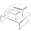 Suporte de Exibição Transparente de Acrílico Espesso Prateleira de Armazenamento em Forma de U Camada de Elevação de Mesa Divisória em Camadas Suporte para Plantas