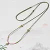 Cordón para Colgante de Jade de Alta Calidad Cuerda Esmeralda Tejido a Mano Ámbar Dorado Hebilla de Seguridad Cordón Ajustable para Mujer