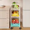 Carrinho de cozinha, prateleira multi-nível para armazenamento de frutas e vegetais, prateleira móvel para temperos domésticos, organizador de armazenamento