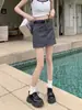 Ropa de trabajo estilo retro americano para mujer, nuevo modelo verano 2026, de cintura alta, diseño adelgazante, falda elegante y versátil con cinturón para chicas a la moda