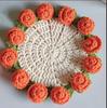 Porta-copos de Buquê de Rosas Artesanal Acabado Crochê de Lã Porta-copos de Flores Tecidas Buquê de Mão Criativo para Copos