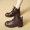 Botas Martin de sola grossa femininas 2026 nova primavera e outono estilo britânico botas curtas para pessoas baixas botas curtas que aumentam a altura sapatos femininos versátil