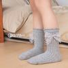 Calcetines de lazo para niñas primavera y otoño calcetines cortos para niños calcetines de encaje de algodón peinado calcetines de tubo blanco con zapatos de cuero pequeños