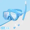 Traje de snorkel, máscara de gran campo de visión, snorkel semiseco, traje de buceo de silicona con espejo, equipo de buceo de dos piezas