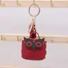 Nuevo Estilo Ins Caricatura Creativo Doble Capa Cuero Búho con Borla Billetera para Monedas Bolsa para Auriculares Bluetooth Accesorios Colgantes