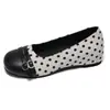 Zapatos planos de mujer estilo francés 2026 para otoño, punta redonda, corte bajo, Mary Jane de lunares de 4 cm, nuevos zapatos de abuela para aumentar la altura