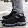 Sapatos para Idosos Outono e Inverno 2020 Cano Alto Quente de Algodão para Mulheres, Botas de Neve Casuais com Forro de Lã, Sapatos para Mãe e Pai, Sapatos para Caminhada para Homens