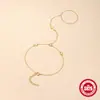Anillo con Colgante de Cruz de Plata de Ley S925 Diamante Pulsera Anillo Venta Caliente Europea y Americana Diseño de Anillo Creativo Pulsera de Cadena para Mujeres