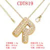 Moderna y Versátil Colgante de Alfabeto Inglés de 26 Letras con Microincrustaciones de Cobre Puro Cadena para Clavícula Suministro Directo Joyería de Collar para Mujer