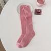 Meias de bezerro cinza estilo Miu para mulheres outono e inverno meias de tricô de fio grosso japonês meias de passarela meias de cano médio para mulheres