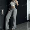 Calça Esportiva Fitness Yoga Pilates Drapê Super Confortável com Zíper para Meninas Latte Pura para Mulheres com Cintura Pequena