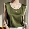 Ropa de Verano 2025 para Mujer Tallas Grandes, Ropa Exterior, Tops de Capa Base, Camisola de Seda Hielo