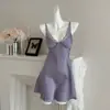 Pijama de Seda de Hielo Francés para Mujer 2026 Nuevo Verano Estilo Puro Deseo Camisola Camisón Ropa de Dormir Sexy con Almohadillas de Sujetador Integradas